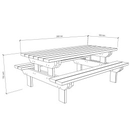 Table pique nique 6 à 8 personnes Douglas | Central Bois