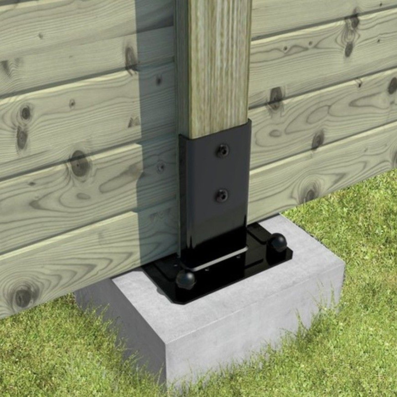 Pied de poteau 71x71 laqué noir