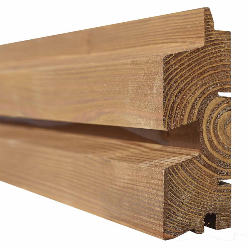 Lame de Bardage Faux Claire Voie en douglas traité autoclave Marron - Produit 100% français| Central Bois