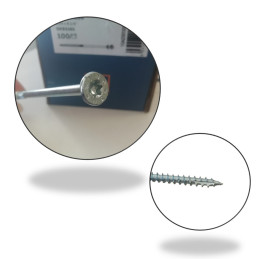 Vis bois Tête fraisée (torx) 6x100mm EZ pour Intérieur - Boîte de 100 - embout offert | Central Bois